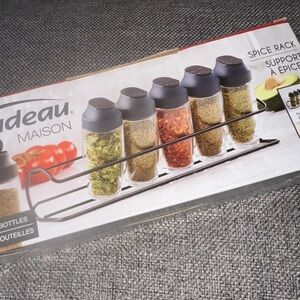 Spice Rack with Black Lids